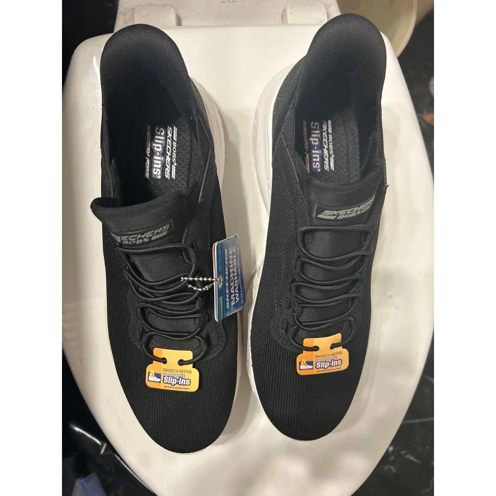 Skechers BOBS Sport Squishmates Slip Ins Women's Black Knit Sneakers Shoes. Sz10 - Picture 2 of 7